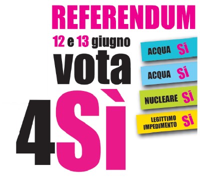 12 e 13 giugno AL VOTO per i REFERENDUM