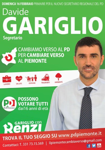 PRIMARIE PER PD PIEMONTE PER GARIGLIO SEGRETARIO