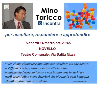 MINO TARICCO INCONTRA PER ASCOLTARE, RISPONDERE E APPROFONDIRE