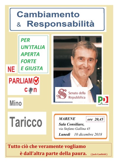 MINO TARICCO TERMINA IL SUO CICLO AUTUNNALE DI INCONTRI CON LA PROVINCIA DI CUNEO A MARENE