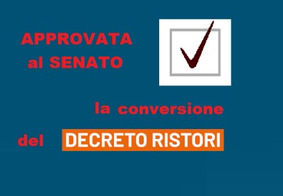 APPROVATA LA LEGGE DI CONVERSIONE DEI DECRETI RISTORI