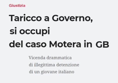 CONTINUA L' ASSURDA DETENZIONE IN INGHILTERRA PER LEONARDO MOTERA