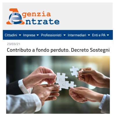 DECRETO SOSTEGNI: CONTRIBUTI A FONDO PERDUTO