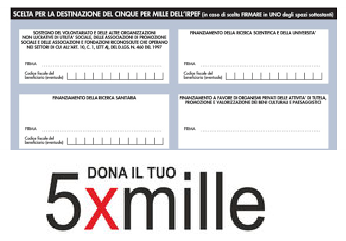 ISCRIZIONI AL 5 PER MILLE PER ONLUS E ASSOCIAZIONI SPORTIVE DILETTANTISTICHE