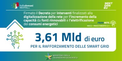 PNRR: INCREMENTO DELLA CAPACITA' DI RETE - RAFFORZAMENTO SMART GRID