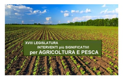 Un Consuntivo della XVIII LEGISLATURA  INTERVENTI SIGNIFICATIVI per AGRICOLTURA E PESCA